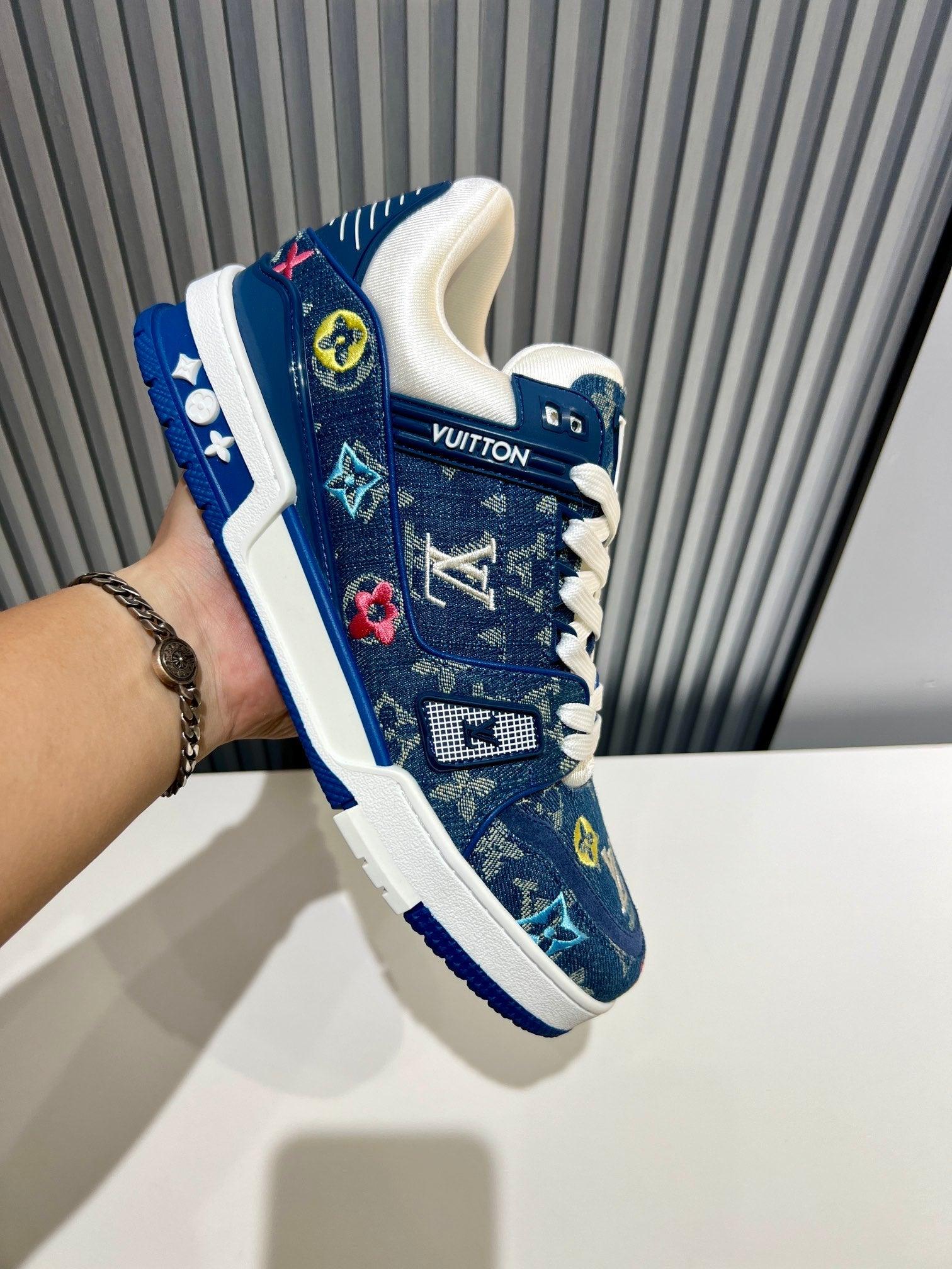 LUV Embroidered Denim Blue Trainer Sneakers-076 - sneakerhillcom