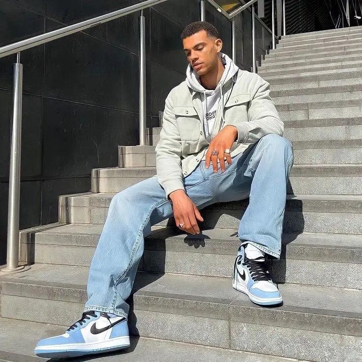 Custom Blue Black White Jordan 1 High Q - sneakerhillcom