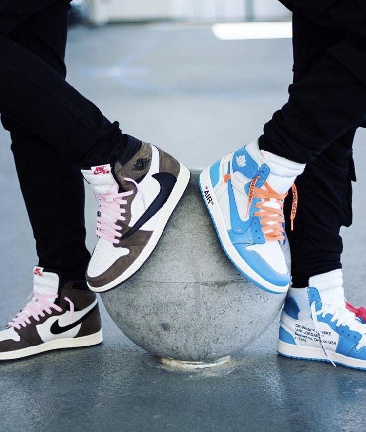 Custom Air Jordan 1 OFF-White Blue Sneakers - sneakerhillcom