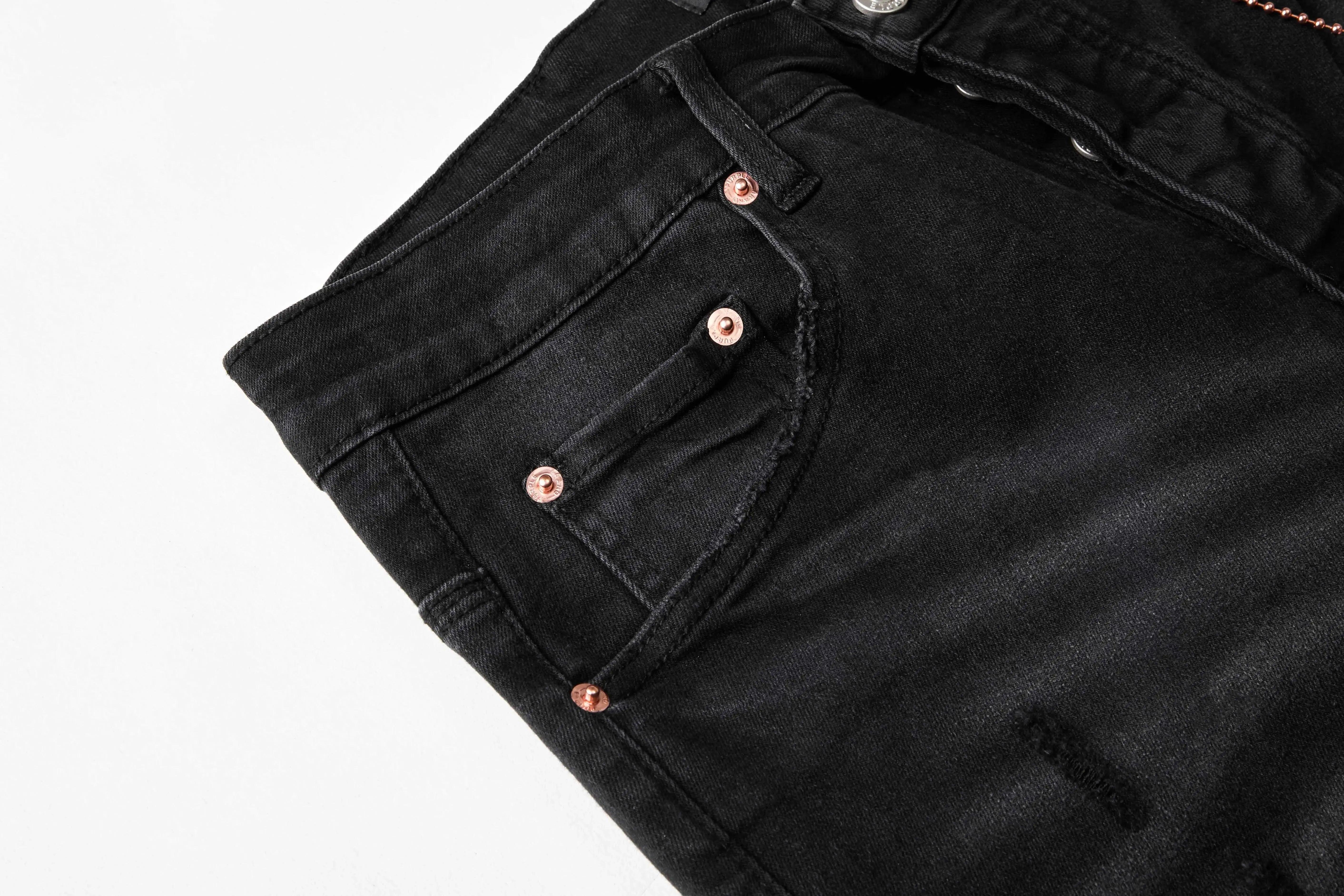 Premium Brand PRPL Roca Jeans Black Tag P008 - sneakerhillcom