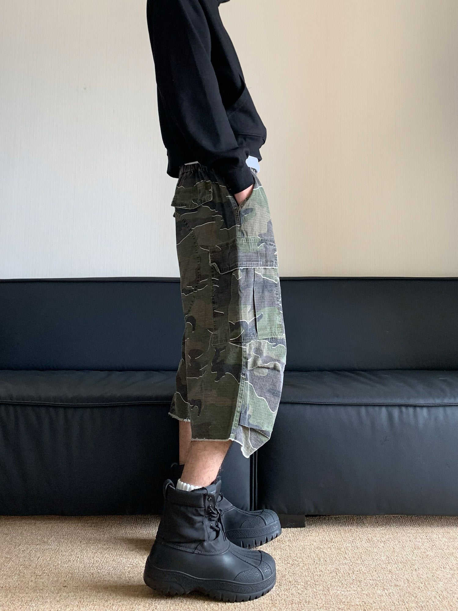 Sneakerhill Retro Camouflage Workwear Baggy Jorts