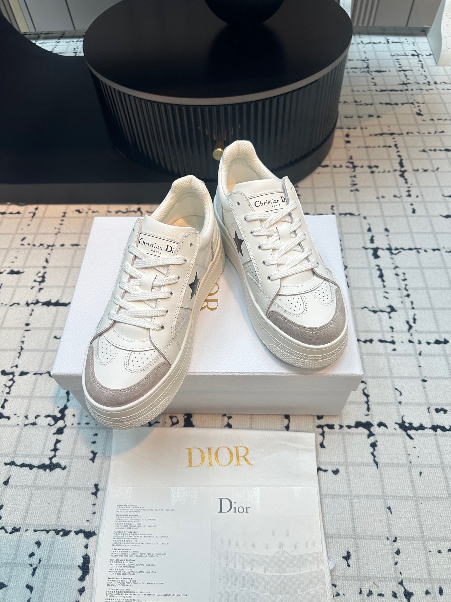 DOR Star Platform Sneaker White Calfskin and Suede-161 - sneakerhillcom