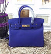 Birkin 35cm Epsom Leather Handbags Electric Blue Gold Kilta bags