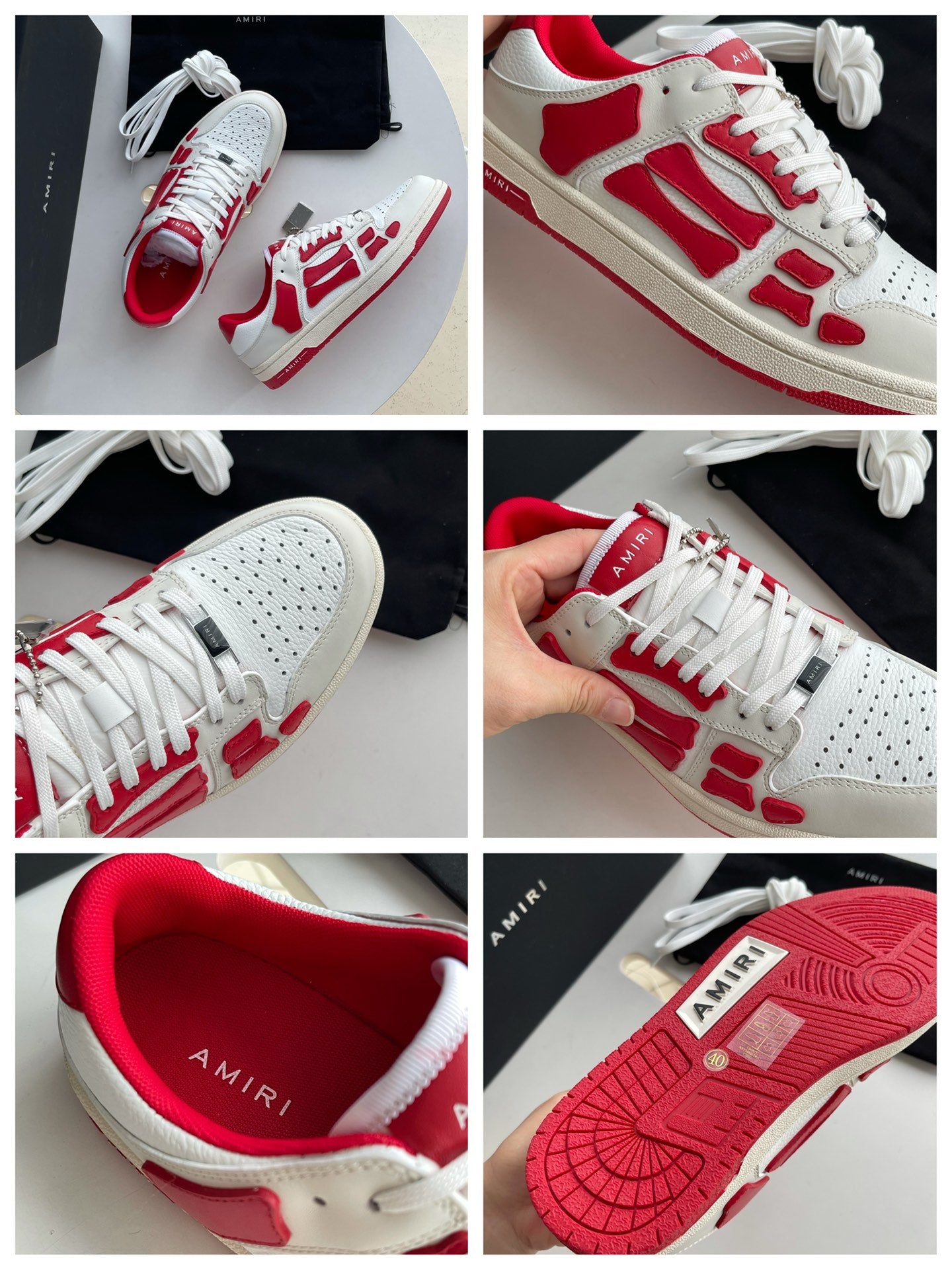 AMR Skel Top Low Red and White Sneakers-193 - sneakerhillcom