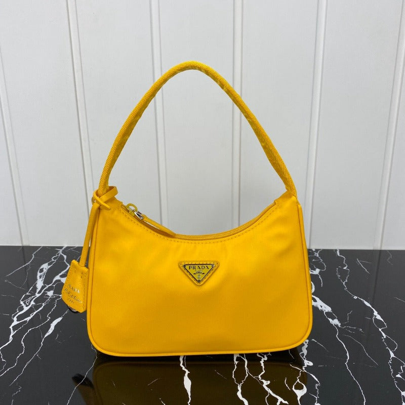 Sneakerhill - Vintage Nylon Hobo Bag Yellow - sneakerhillcom