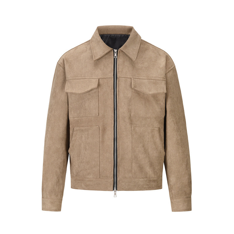 Suede Work Jacket - Tan - sneakerhillcom