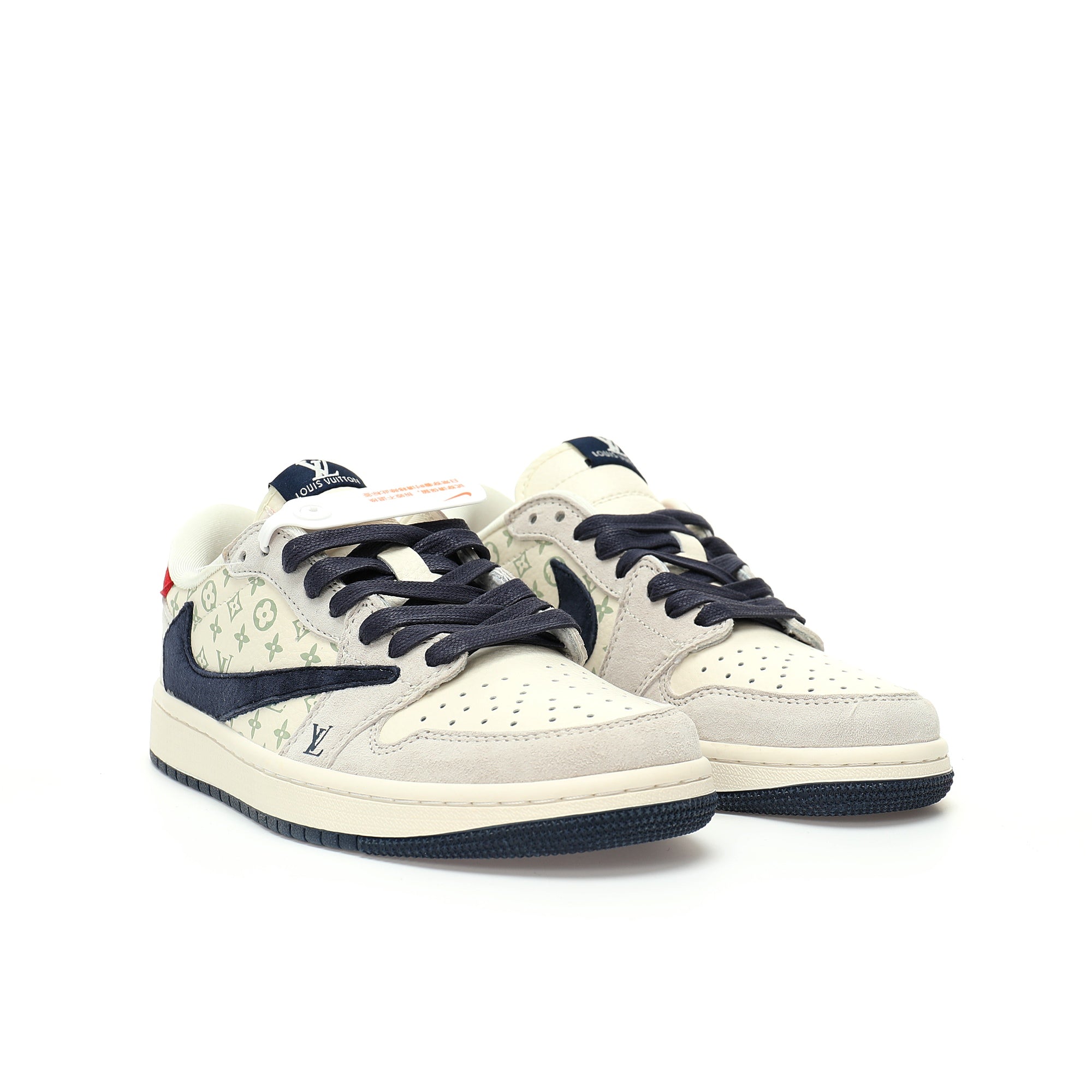 Custom Air Jordan 1 Low OG SP"Beige/Navy LV Monogram sneakerland