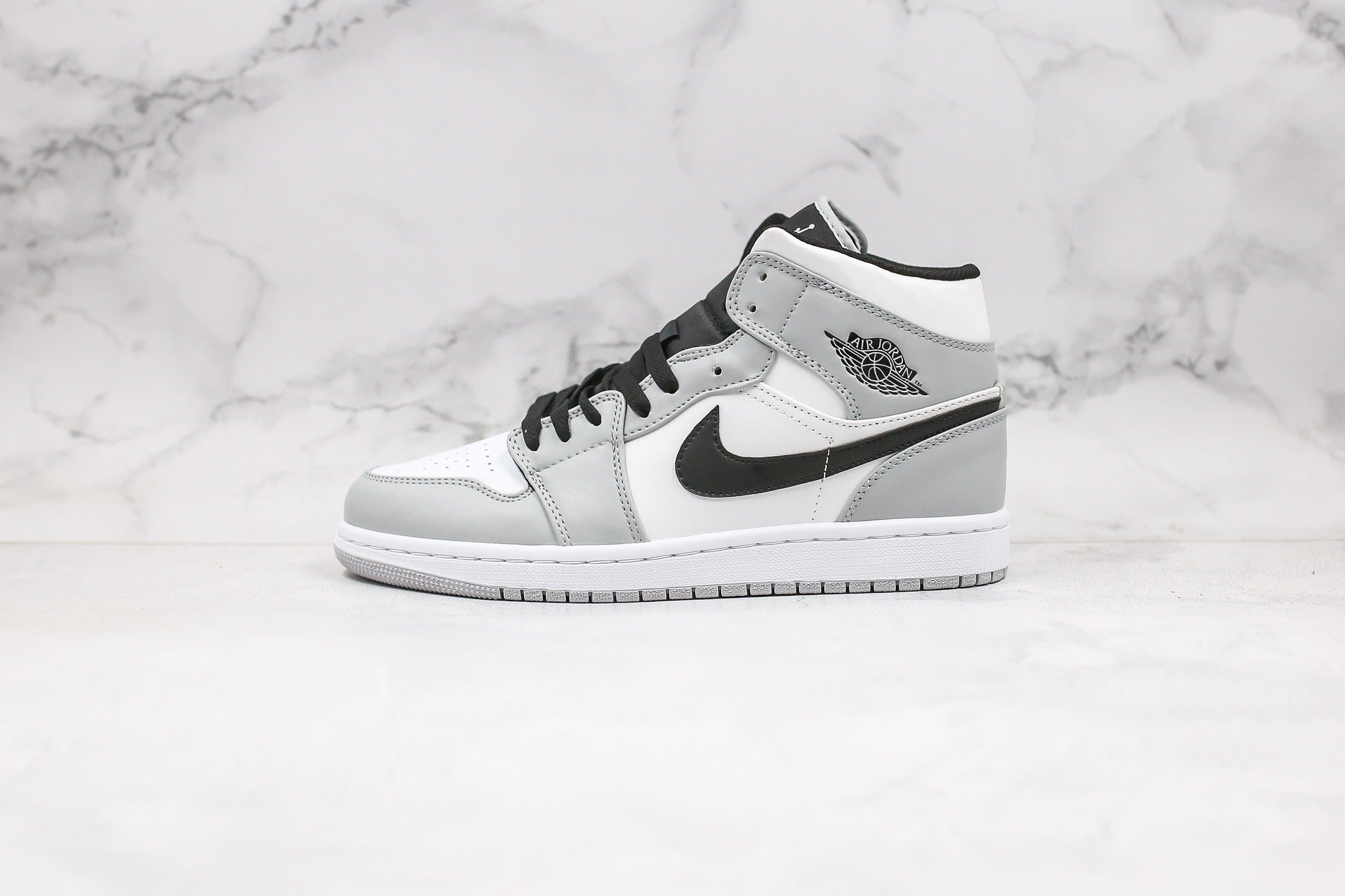 Custom Jordan 1 Mid Light Smoke Grey High Q LUXURYSTEPSCO