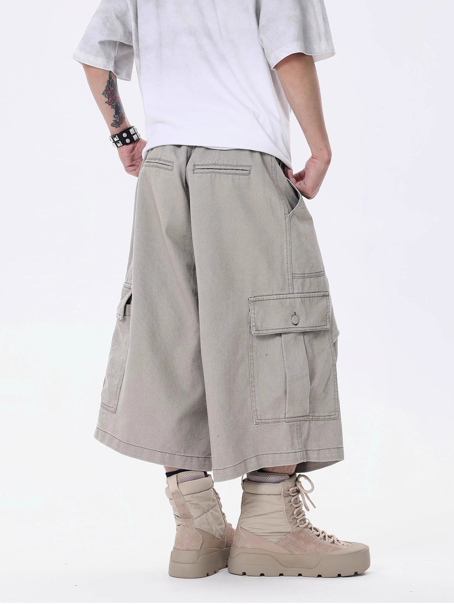 Sneakerhill High Street Multi-pocket Workwear Casual Jorts SP240718FLNK