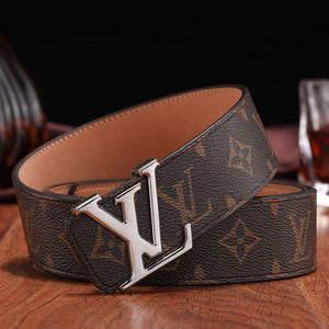 Sneakerhill - Monogram Canvas Belt Brown - sneakerhillcom