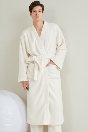 Couple pajamas flannel casual European and American loose bathrobe nightgown eprolo