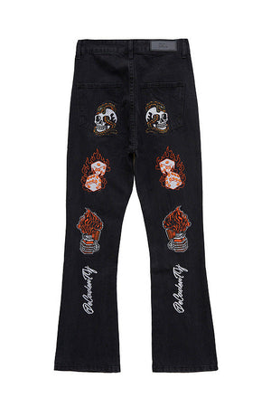 Sneakerhill High Street Embroidery Retro Jeans - 1574 SP220701UKRK