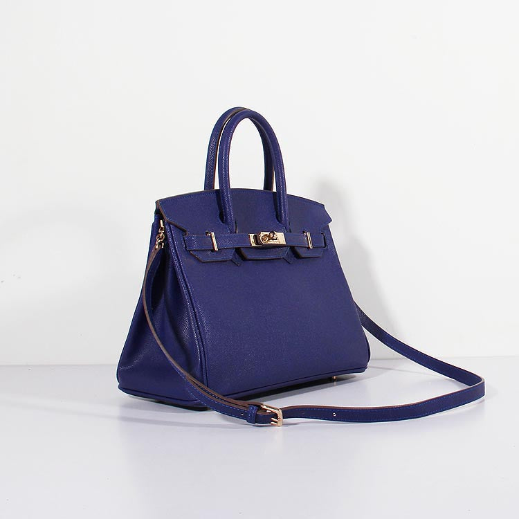 Birkin Bag Epsom Leather with Strap Electric Blue Gold - sneakerlandnet