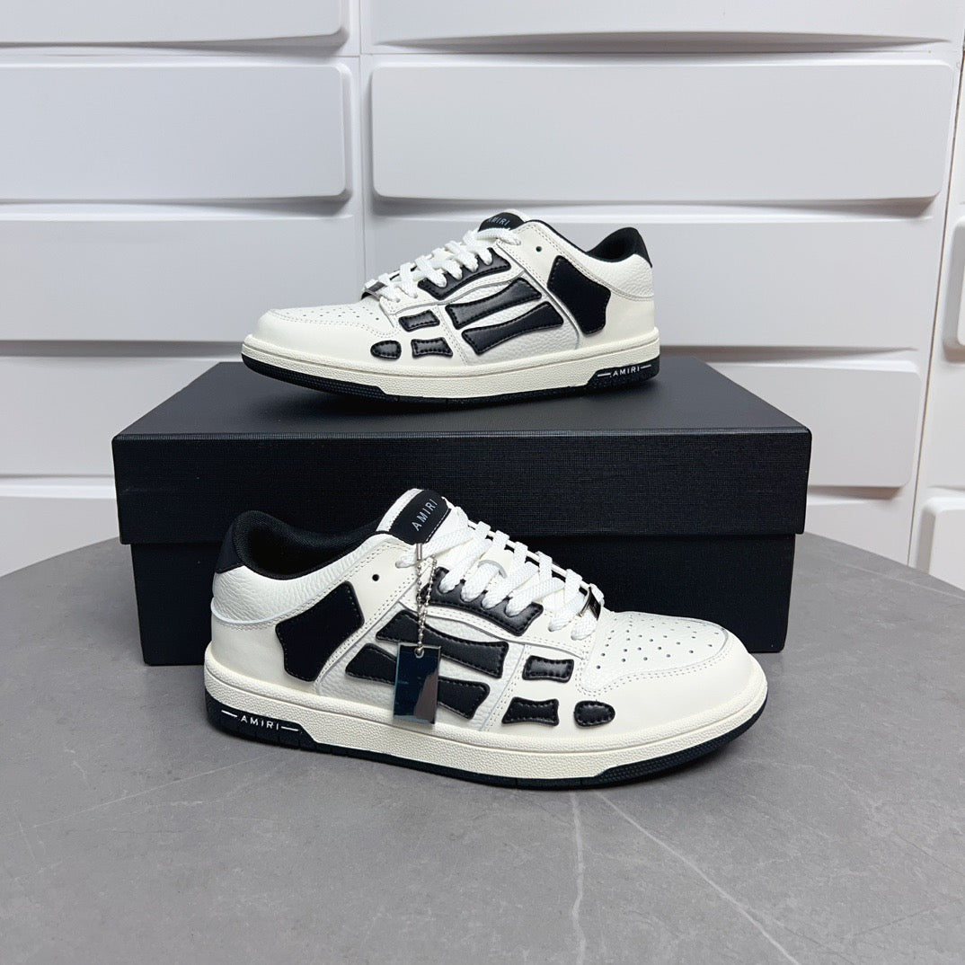 AMR Skel Top Low White and Black Sneakers-145 - sneakerhillcom