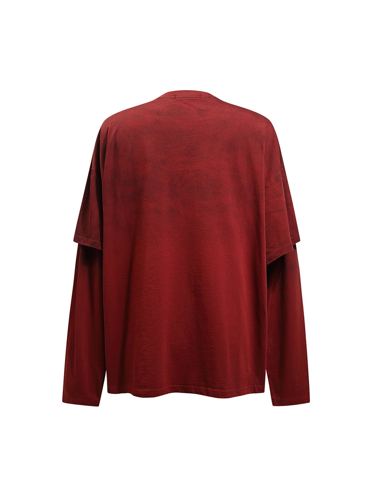 Sneakerhill Retro Spray Mock Two-Piece Long Sleeve T-shirt - 2188 SP240828D9P1