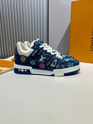 LUV Embroidered Denim Blue Trainer  Sneakers-076 - sneakerhillcom