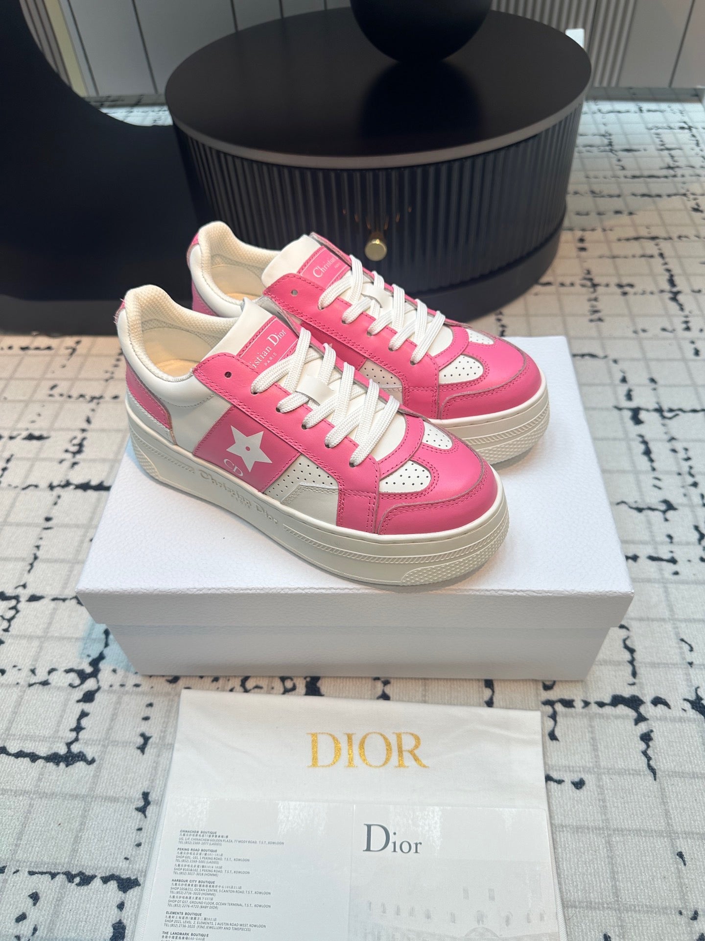 DOR Star Platform Sneaker Pink Calfskin and Suede-162 - sneakerhillcom