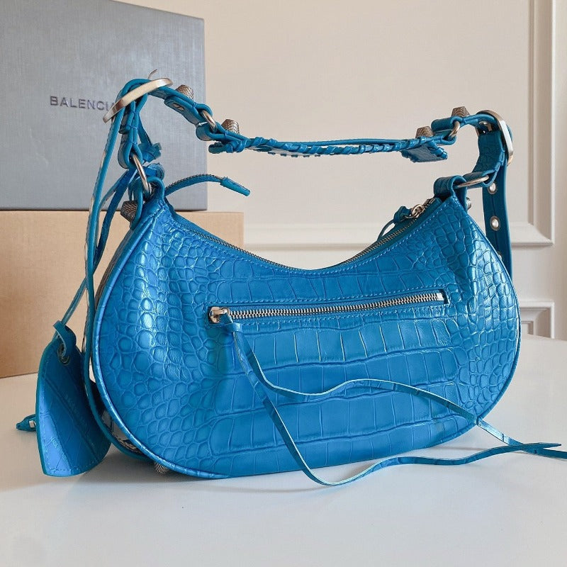 Sneakerhill - Le Cagole Small Bag Crocodile Blue - sneakerhillcom