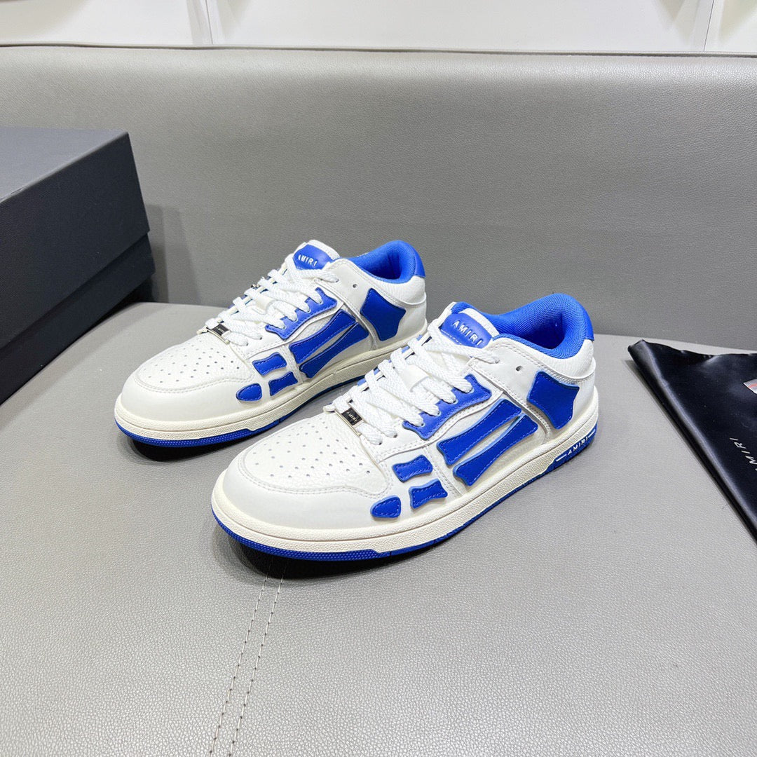 AMR Skel Top Low Blue and White Sneakers-156 - sneakerhillcom