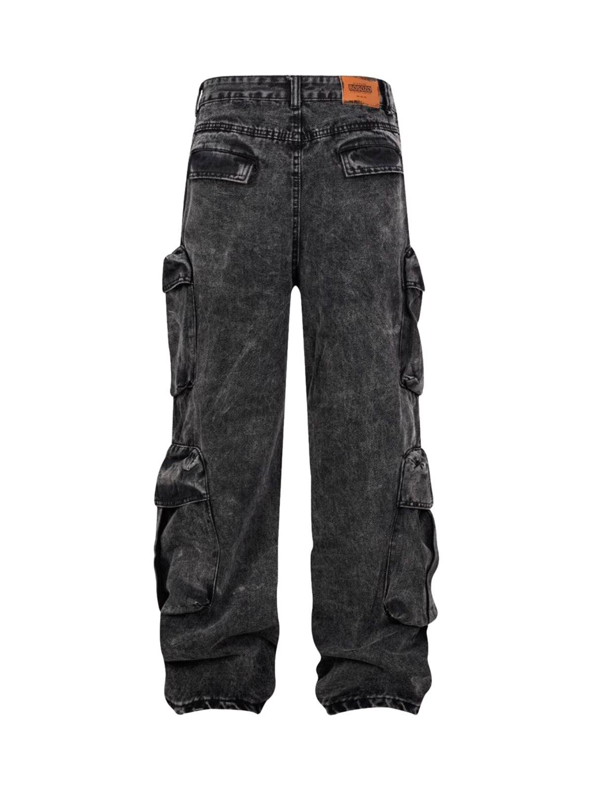 Sneakerhill Washed Multi-pocket Cargo Jeans - sneakerhillcom