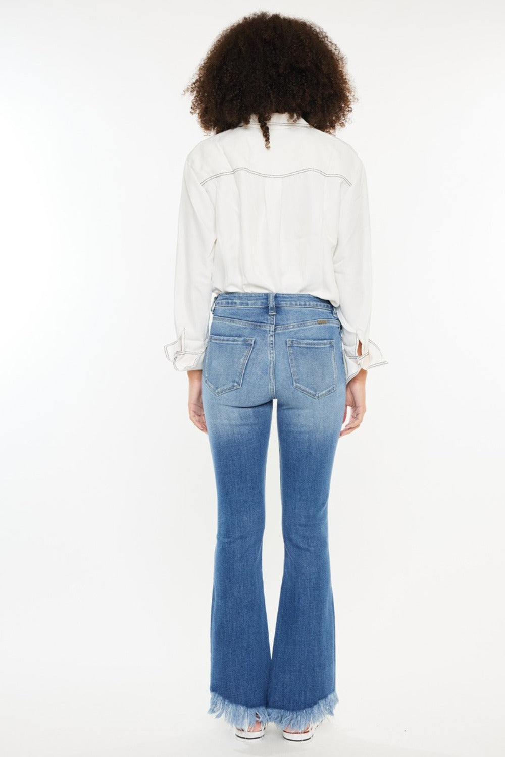 Kancan High Rise Frayed Hem Jeans Trendsi