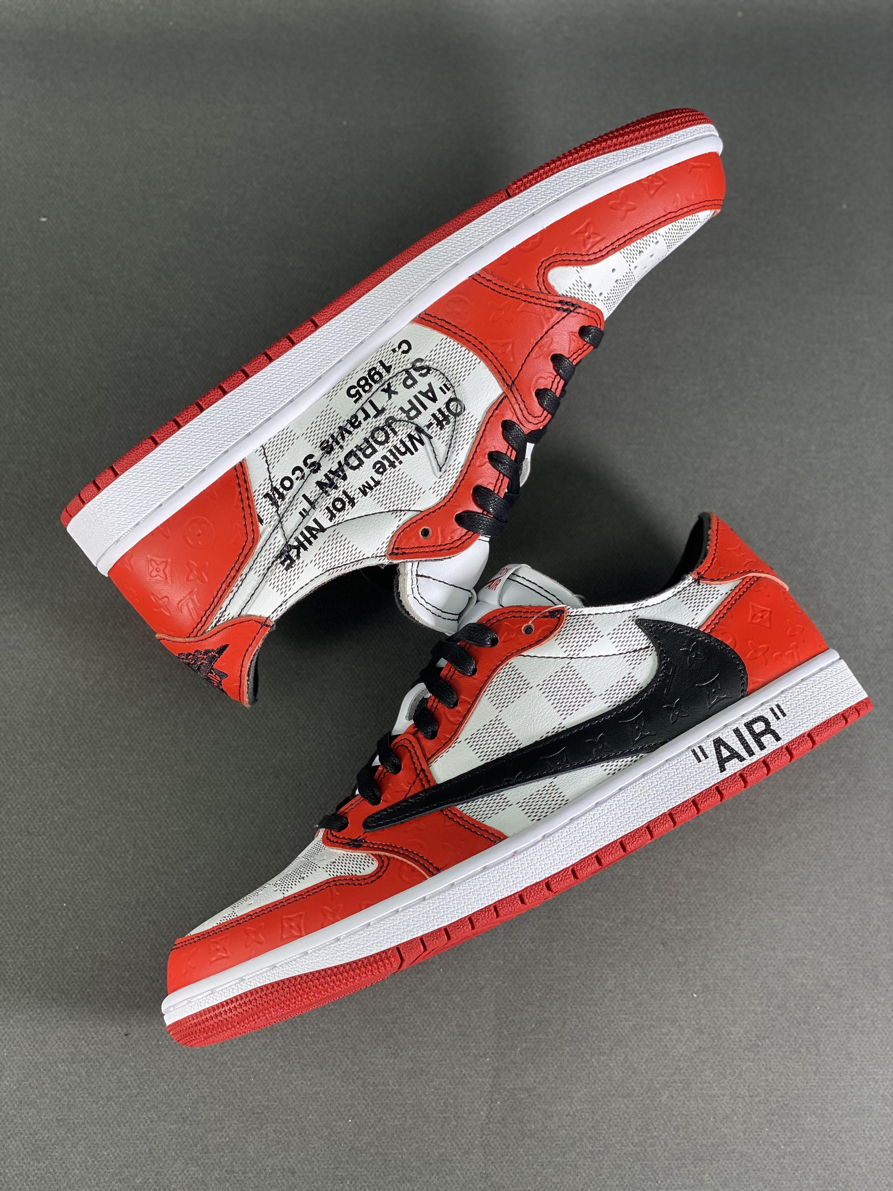 Custom Air Jordan 1 Low x Off-White x Travis Scott  DZ2403 006 - sneakerlandnet