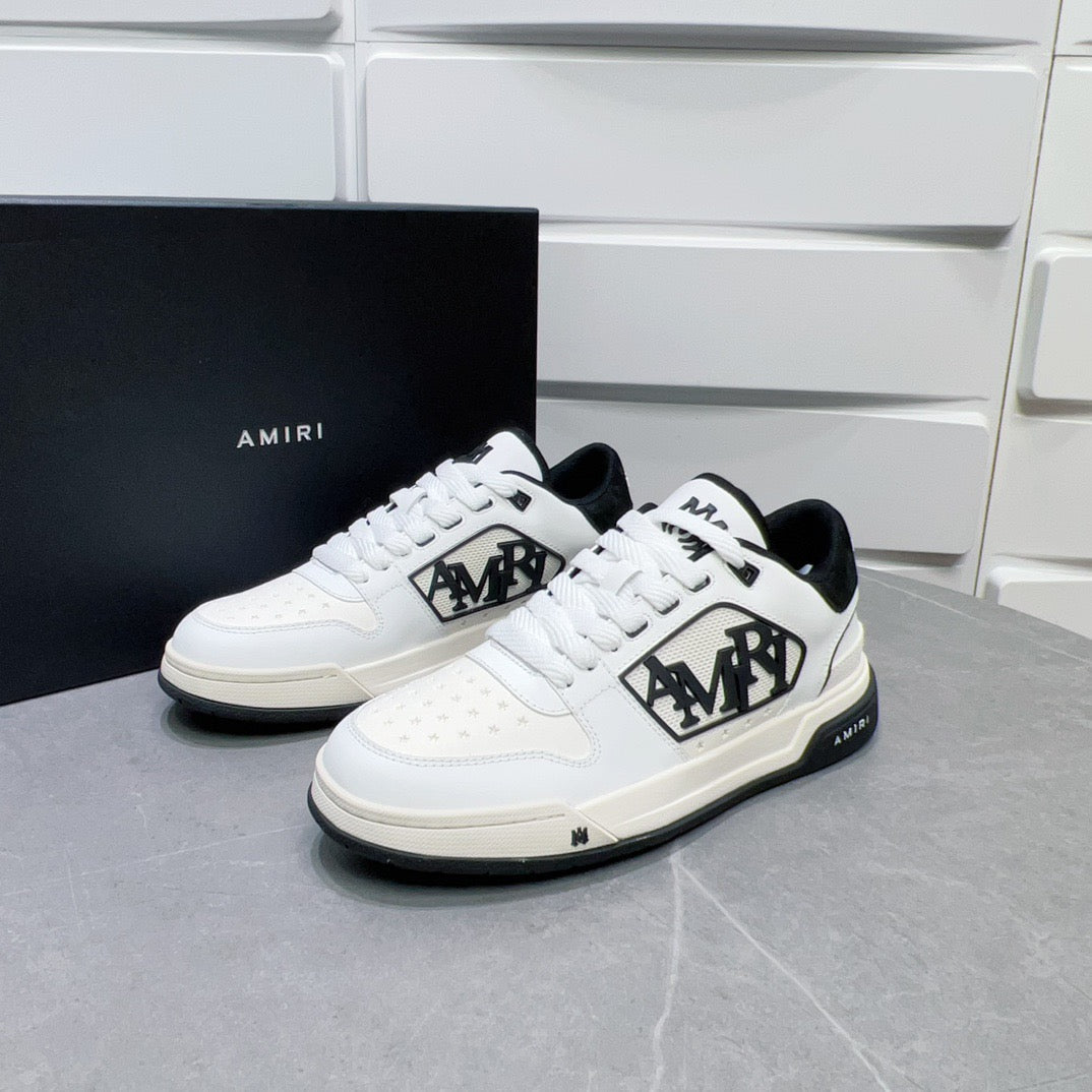 AMR Classic Low White and Black Sneakers-126 - sneakerhillcom