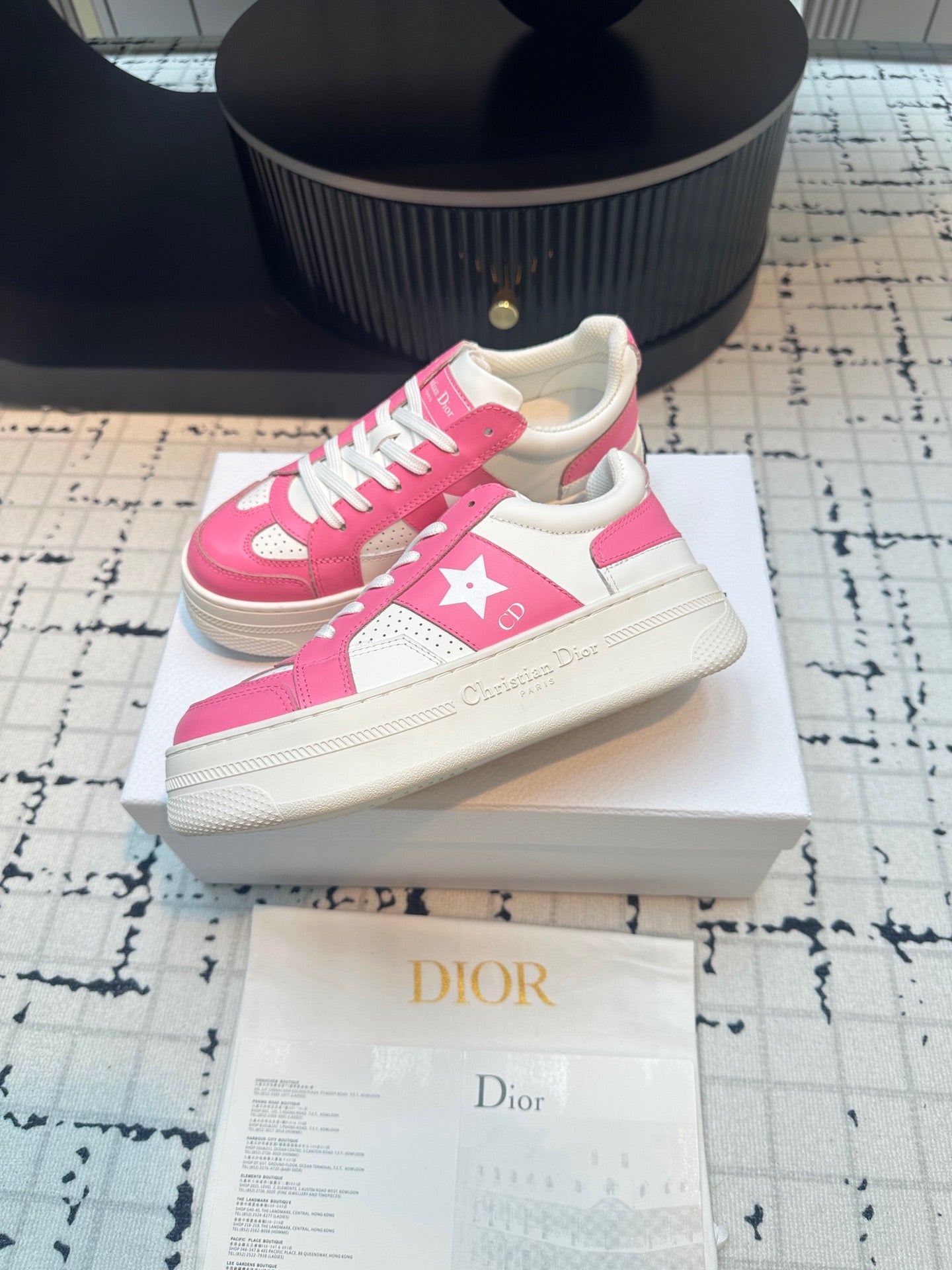 DOR Star Platform Sneaker Pink Calfskin and Suede-162 - sneakerhillcom