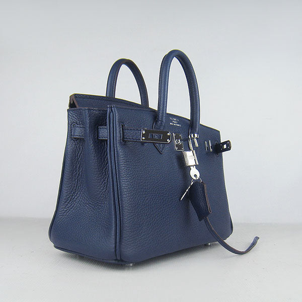 Birkin 25cm Handbag 6068 dark blue silver Kilta bags