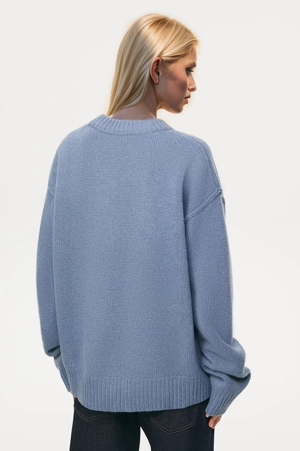 Basic Bae Round Neck Dropped Shoulder Sweater Trendsi