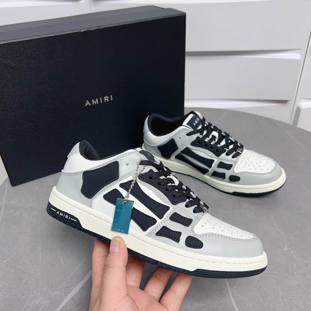 AMR Skel Top Low White ,Grey and Black Sneakers-151 - sneakerhillcom