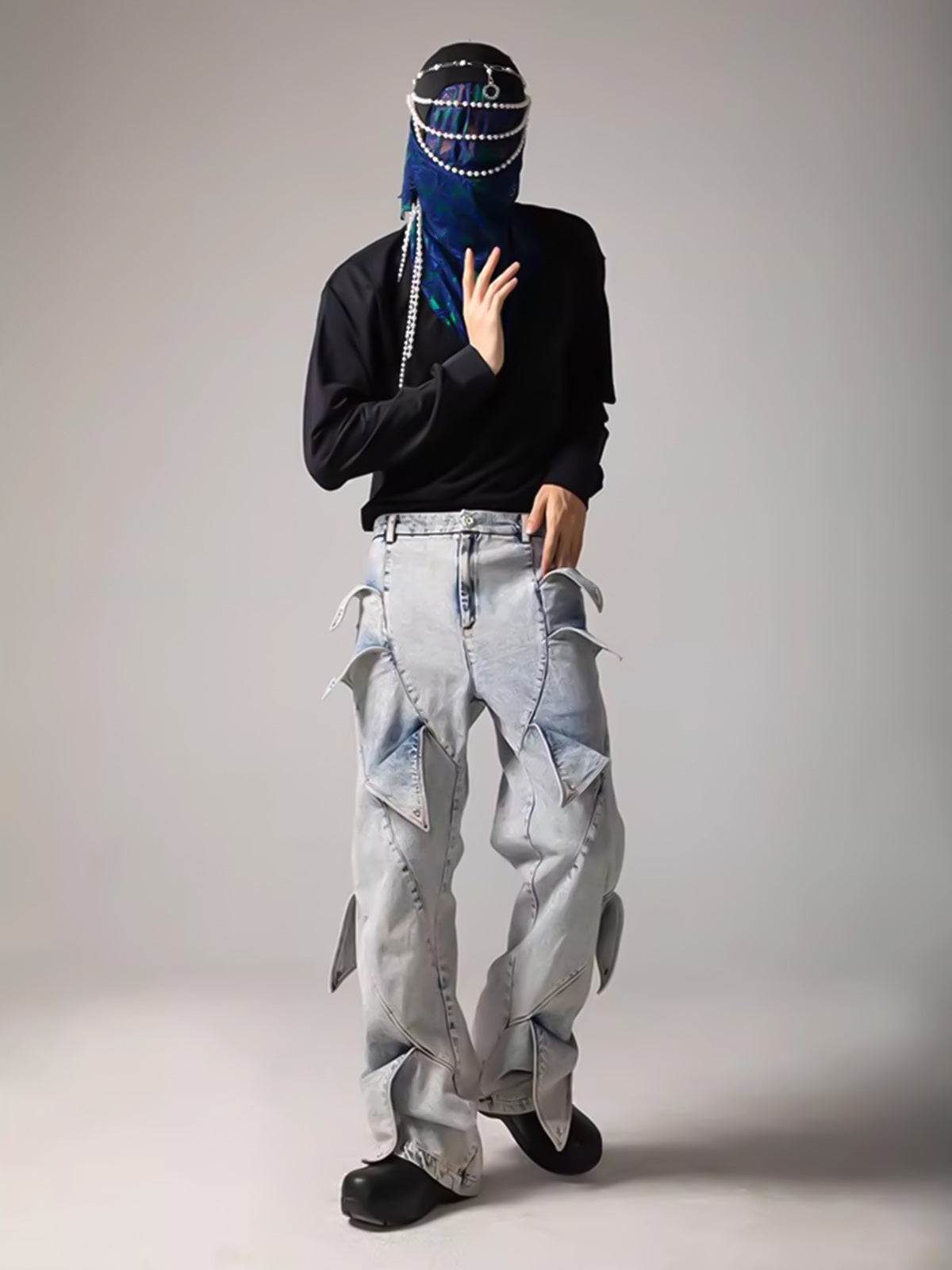 Sneakerhill High Street Deconstructed Washed Jeans - sneakerhillcom