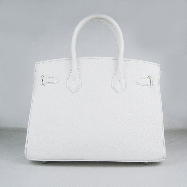 Birkin 30cm Togo Leather Handbags White Silver Kilta bags