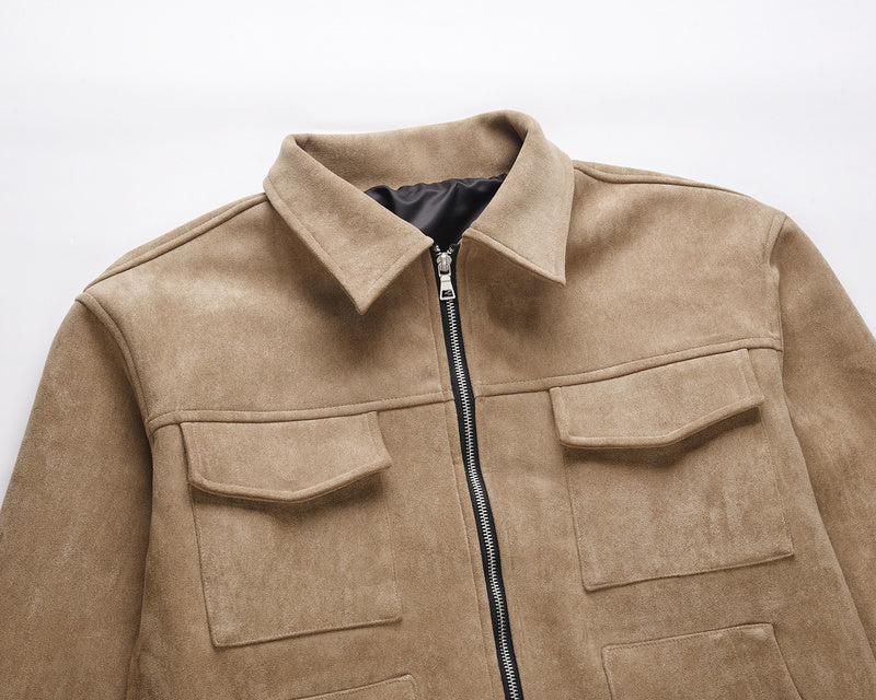 Suede Work Jacket - Tan - sneakerhillcom