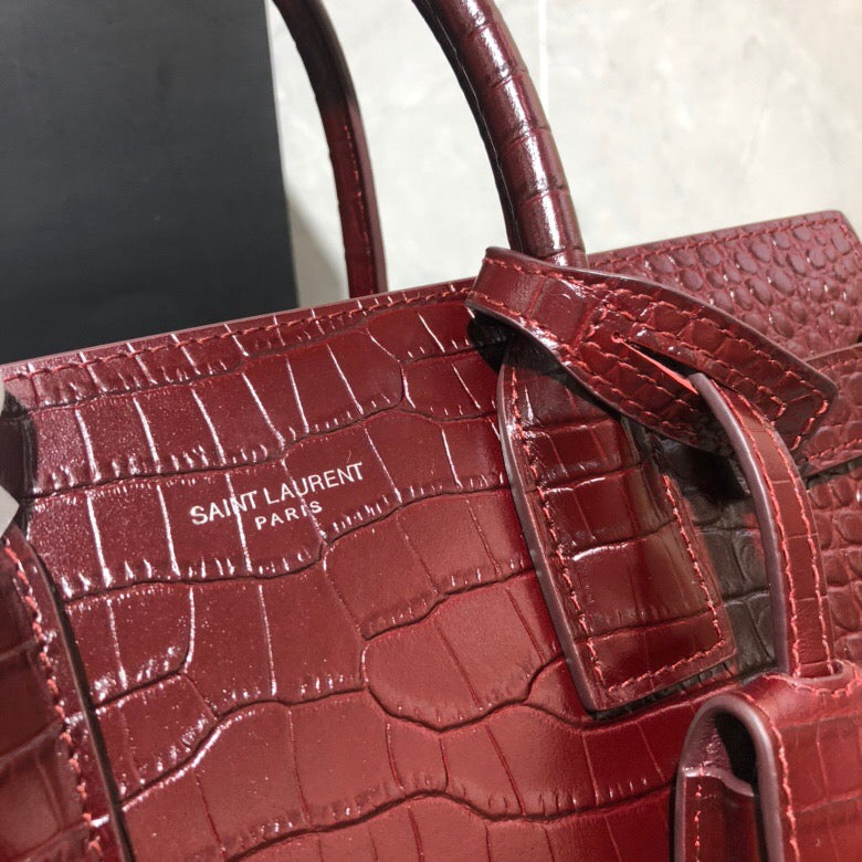 Sneakerhill - NANO CLASSIC SAC DE JOUR BAG CROC BURGUNDY - sneakerhillcom