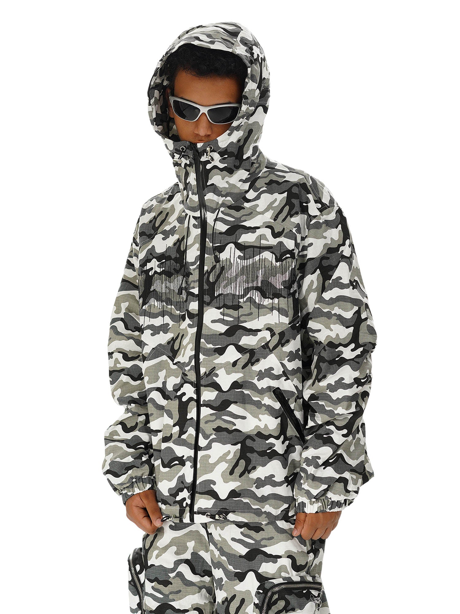 Sneakerhill Hip-hop Snow Camouflage Embroidery Jacket - sneakerhillcom