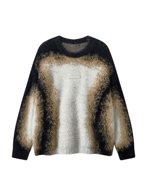 Sneakerhill Contrast Color Mohair Sweater - 2194