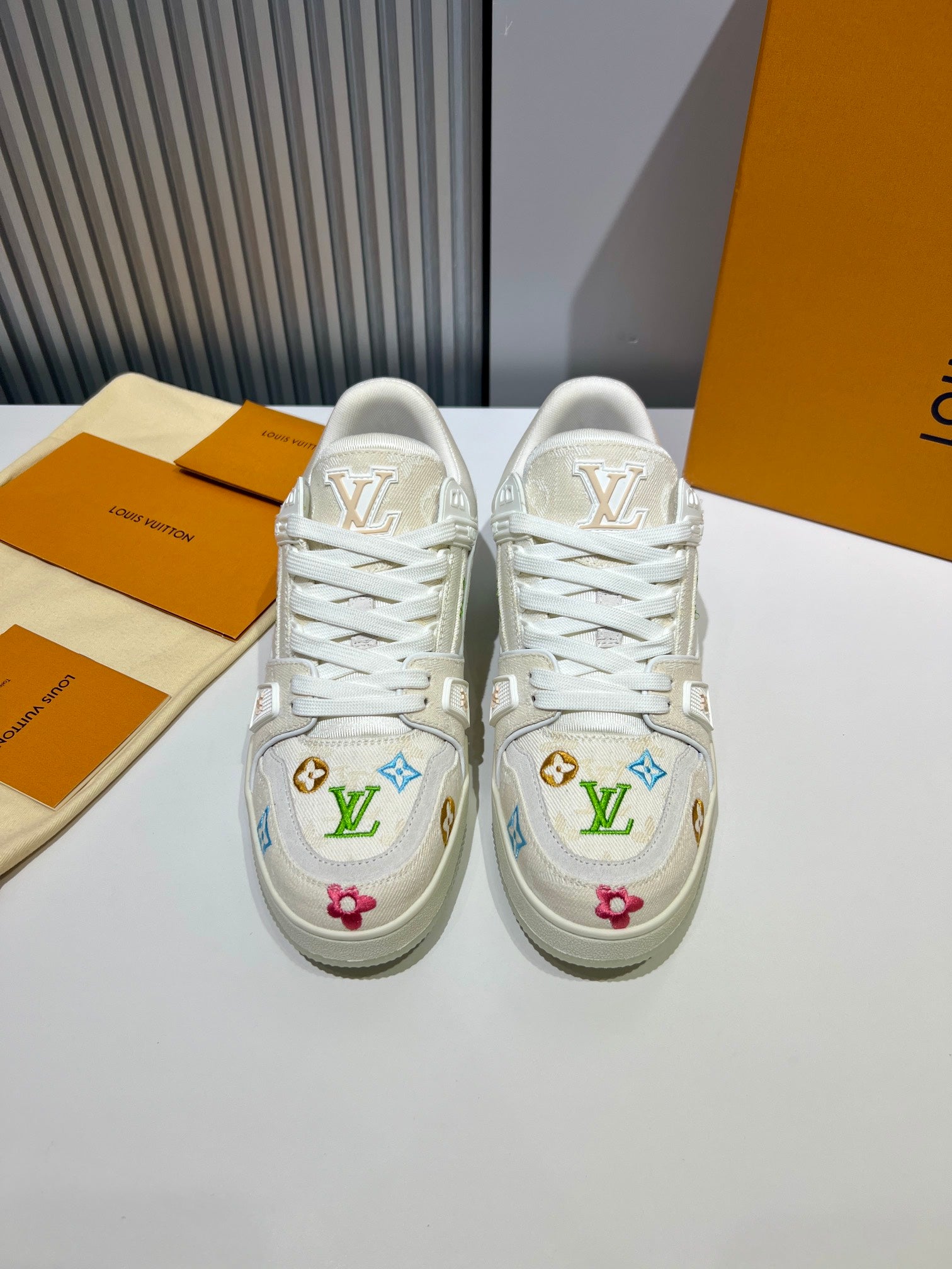 LUV Embroidered Creme Trainer  Sneakers-075 - sneakerhillcom