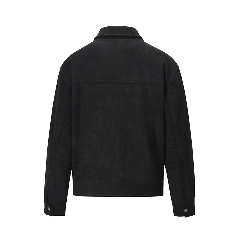 Suede Work Jacket - Black - sneakerhillcom