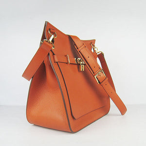 Leather Shoulder bag H6508 orange golden Kilta bags