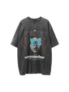 Sneakerhill Character Printed Washed & Aged T-Shirt - 2055