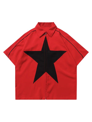 Sneakerhill Star Zipper Design Shirt -1575