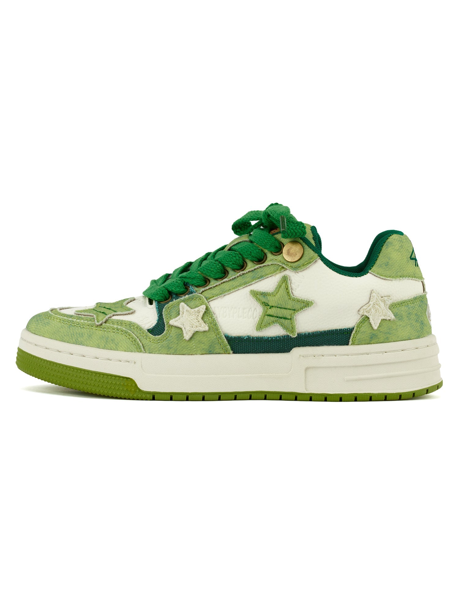 Avocado Green Star Chunky Sneakers - sneakerhillcom