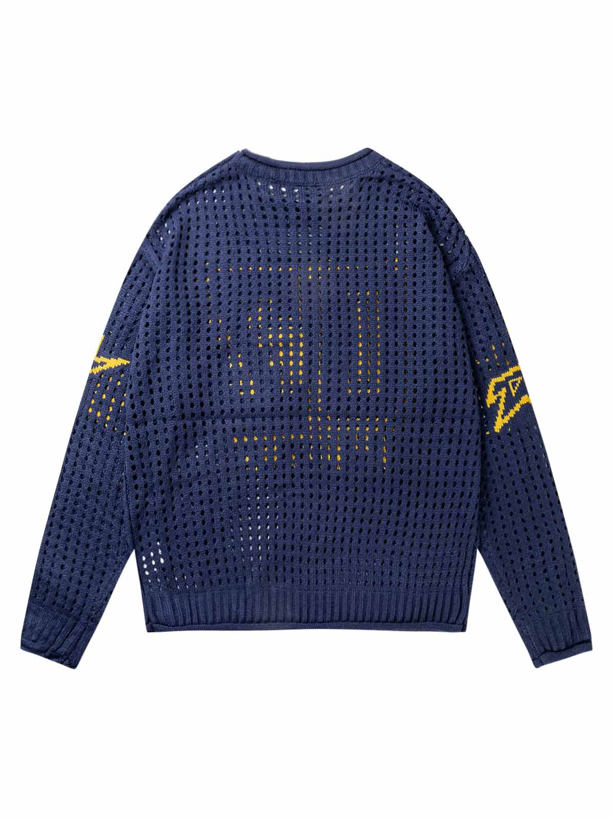 Sneakerhill Openwork Jacquard Knit Sweater