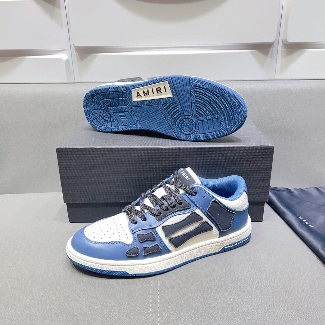 AMR Skel Top Low Blue and Dark Blue Sneakers-155 - sneakerhillcom