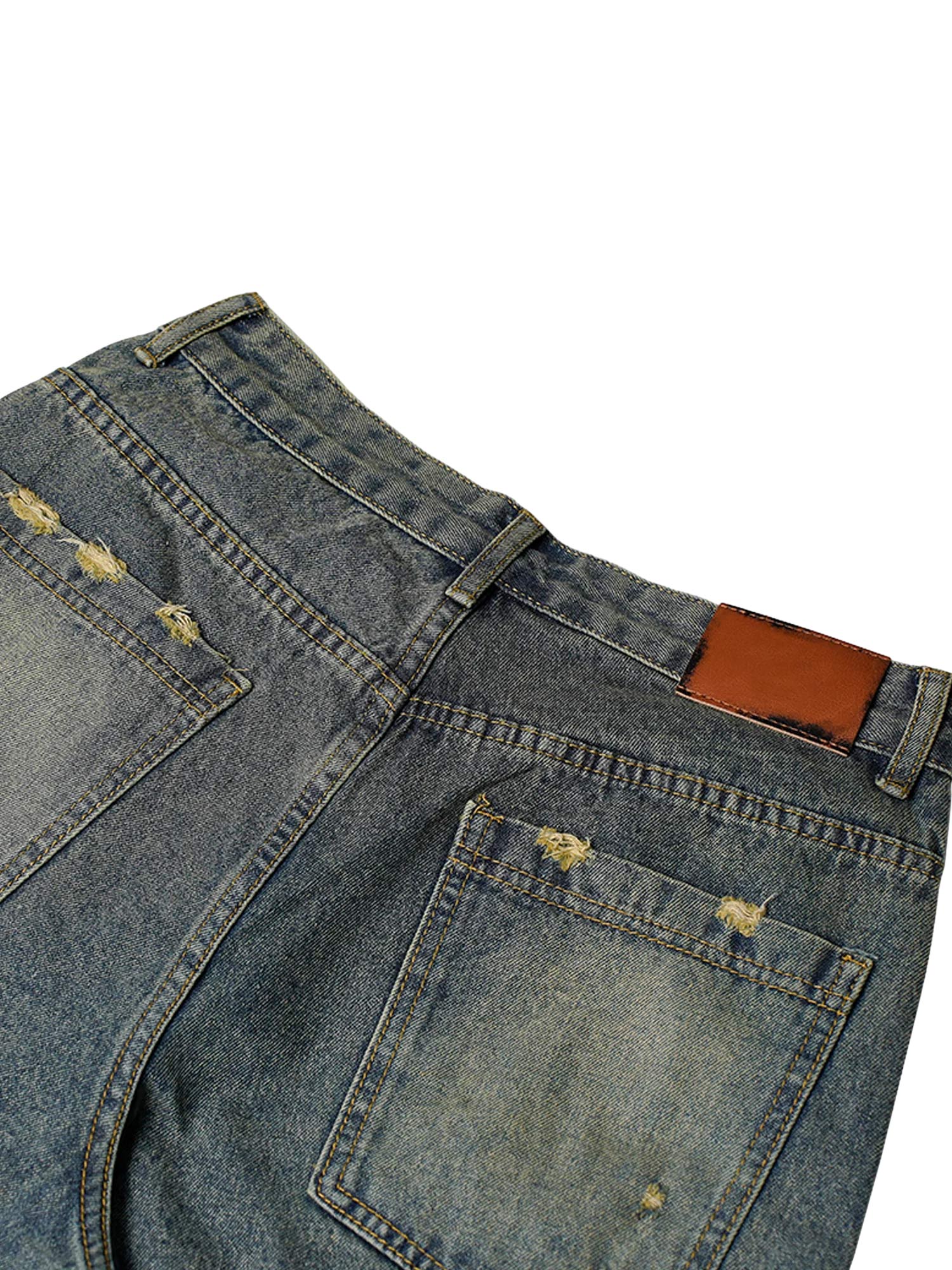 Sneakerhill High Street Washed Distressed Denim Shorts - 2100 SP240527SWIT