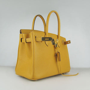 Birkin 30cm Togo Leather Handbags Yellow Golden Kilta bags