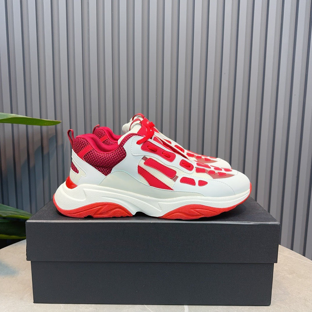 AMR Red and White Bone Runner Sneakers-050 - sneakerhillcom