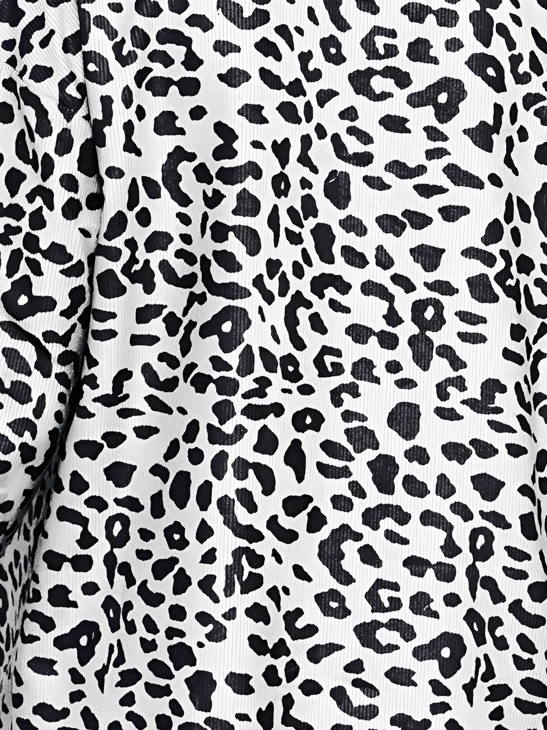 Full Size Leopard Collared Neck Button Up Long Sleeve Jacket Trendsi