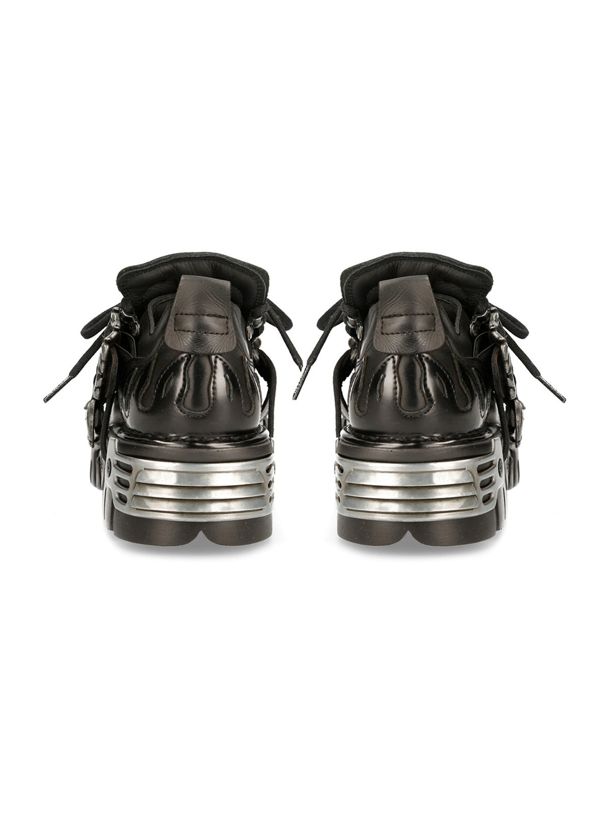 Sneakerhill Punk Style Metal Ankle Platform Boots